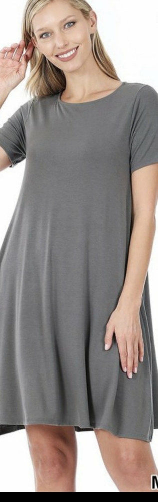 NWT Zenana Gray Tshirt Dress Size S, M, & L